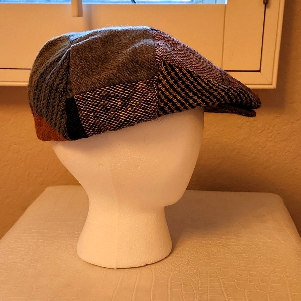 LL Bean By Hanna Hats Patchwork Tweed Flat Cap - Multicolor